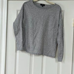Colour Works Grey Pullover Sweater with braided detailing- LARGE